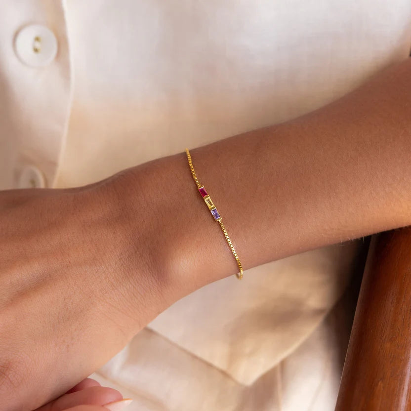 Baguette Birthstone Bracelet