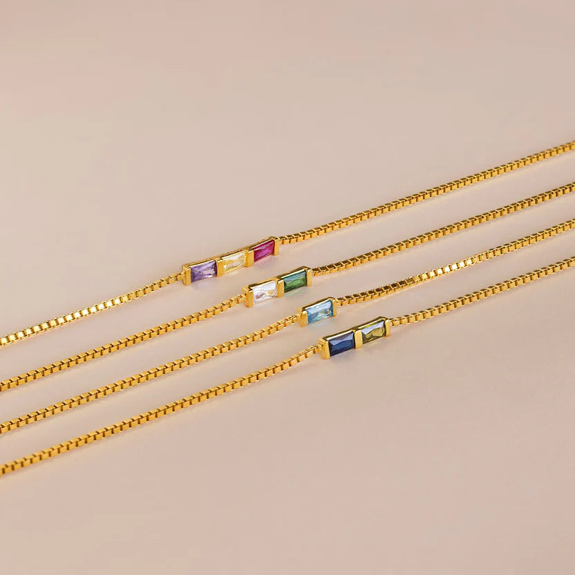 Baguette Birthstone Bracelet