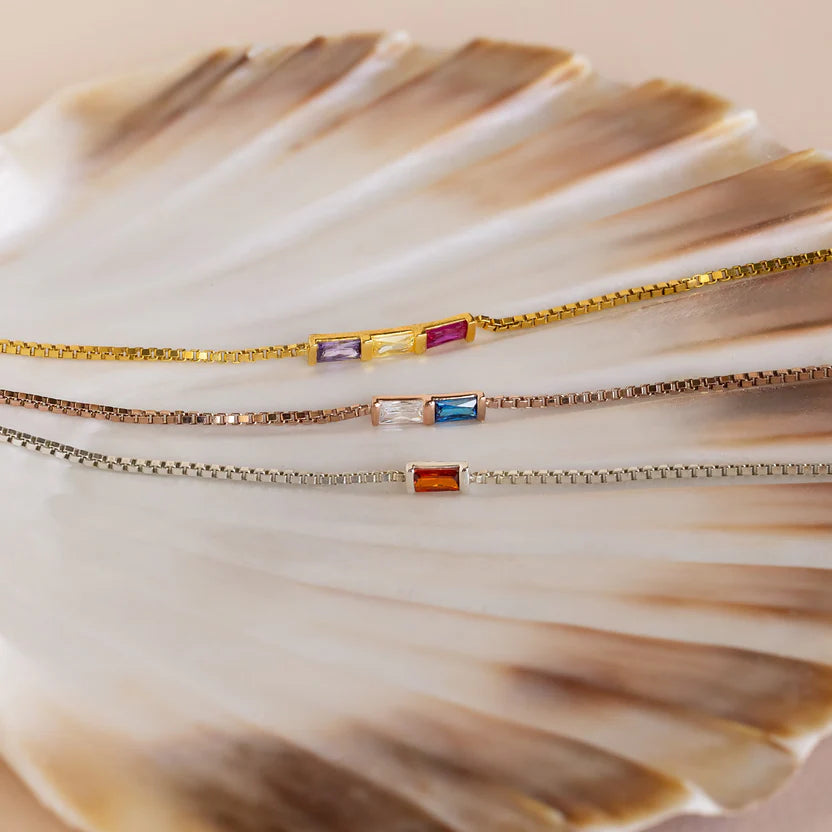 Baguette Birthstone Bracelet