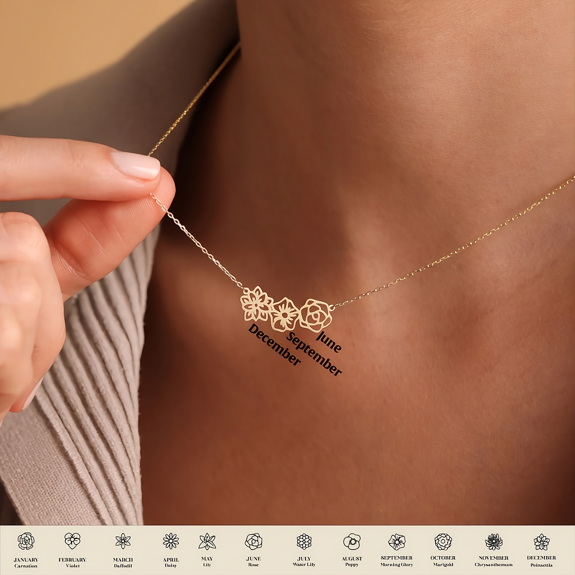 Birth Flower Necklace