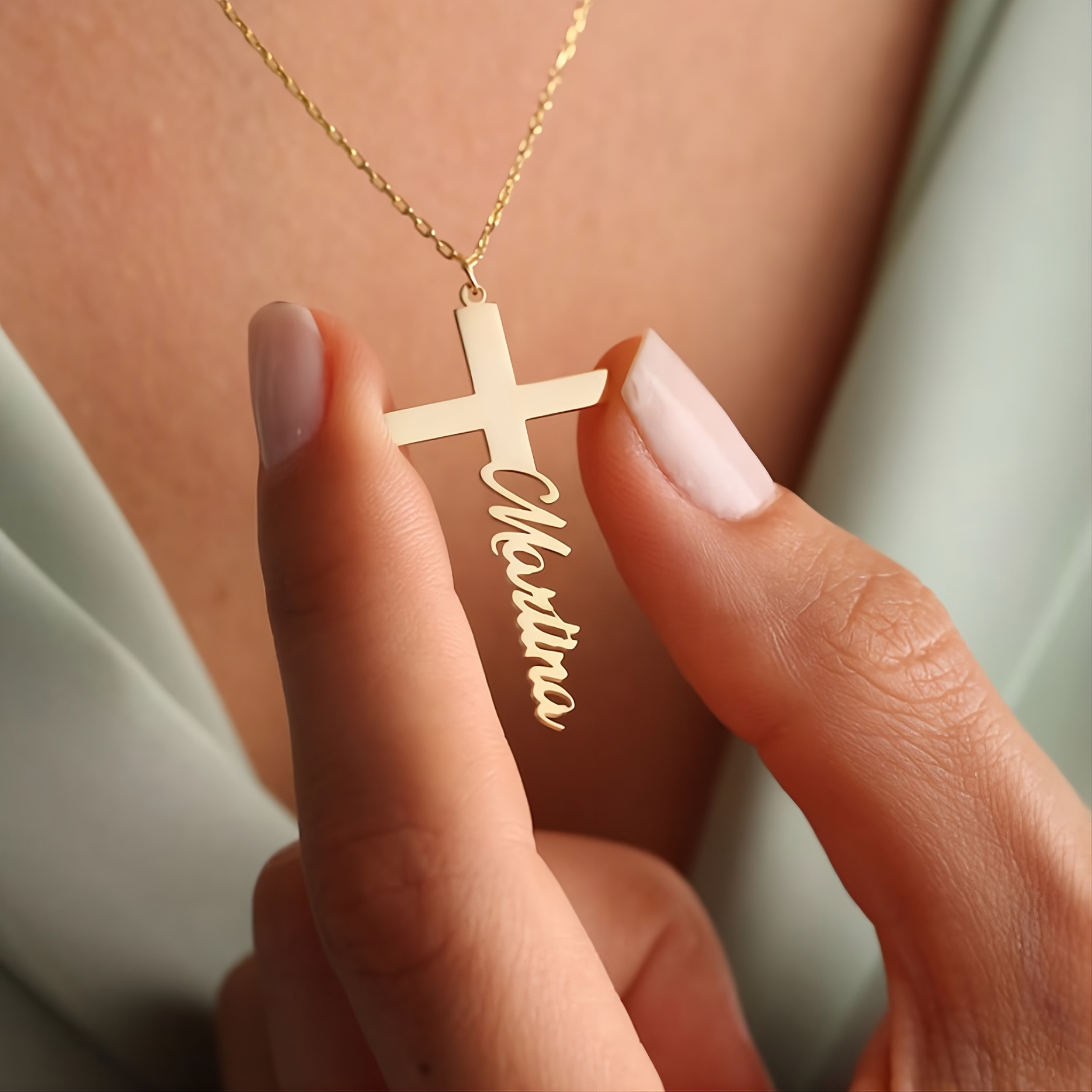 Cross Necklace with Name