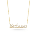 Name Necklace with CZ Stone