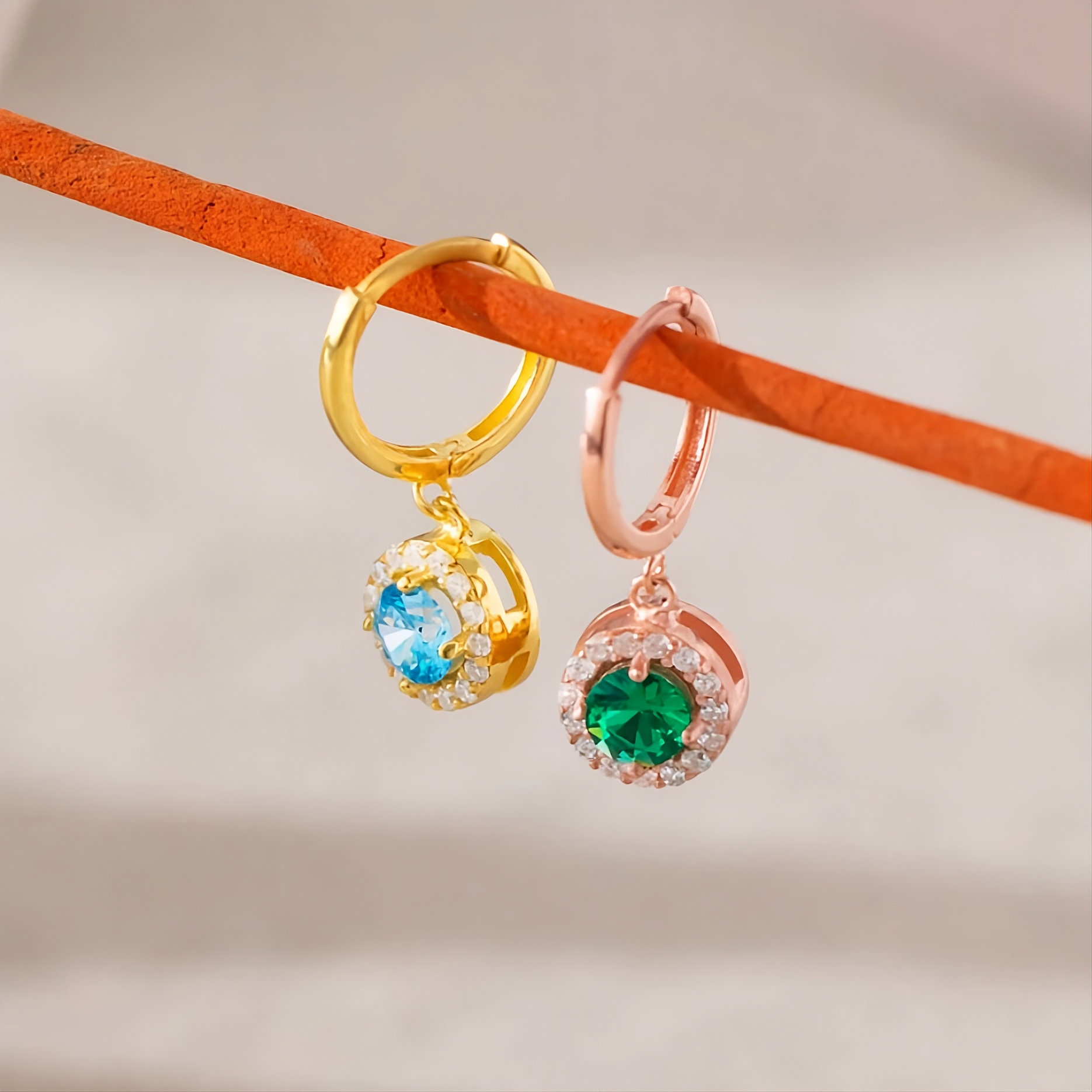 Crystal Dangling Gemstone Earring