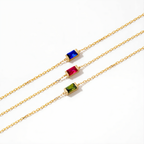 Baguette Birthstone Necklace