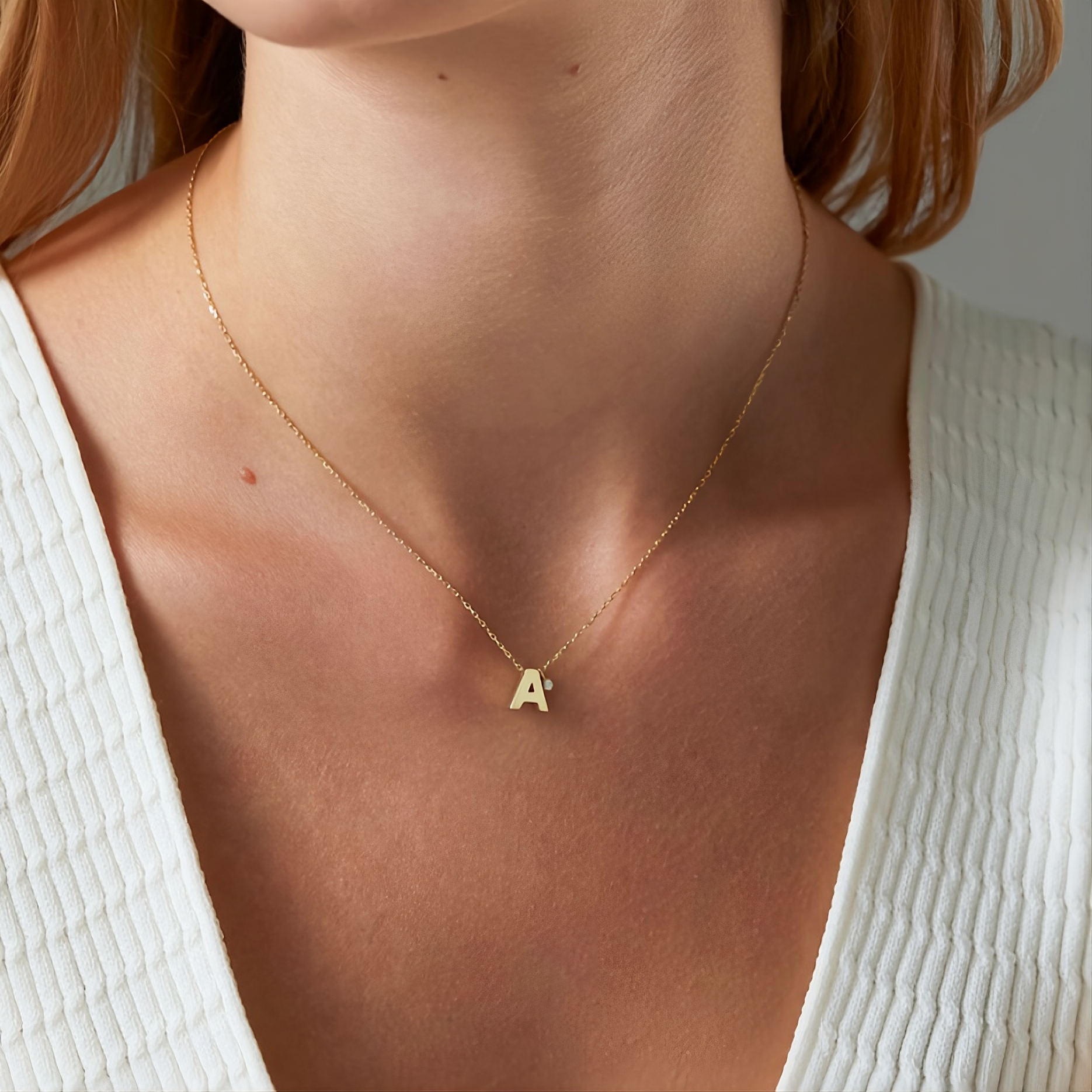 Initial Birthstone Necklace
