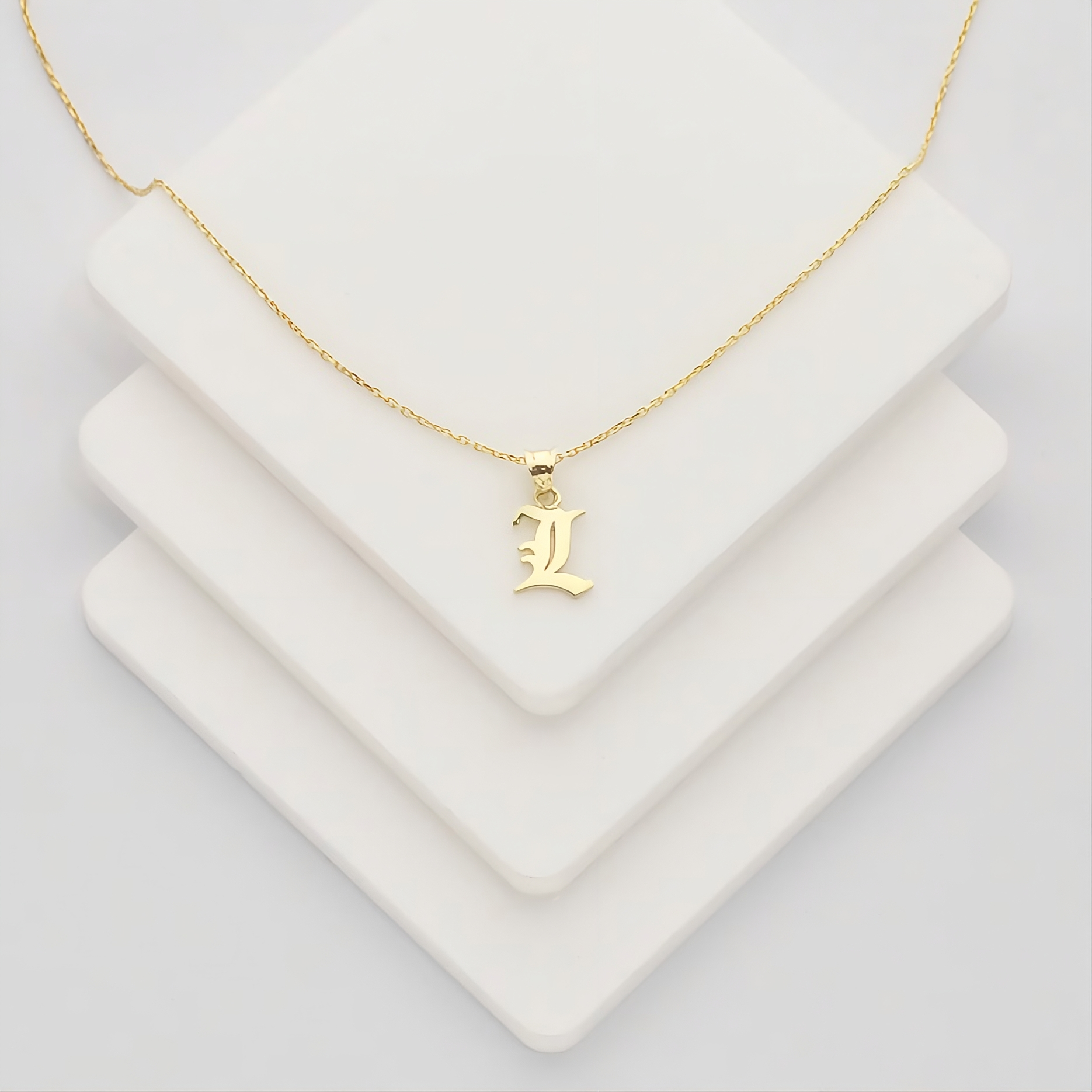 Gothic Initial Necklace
