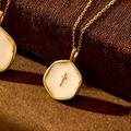 Gold Enamel Dainty Cross Necklace