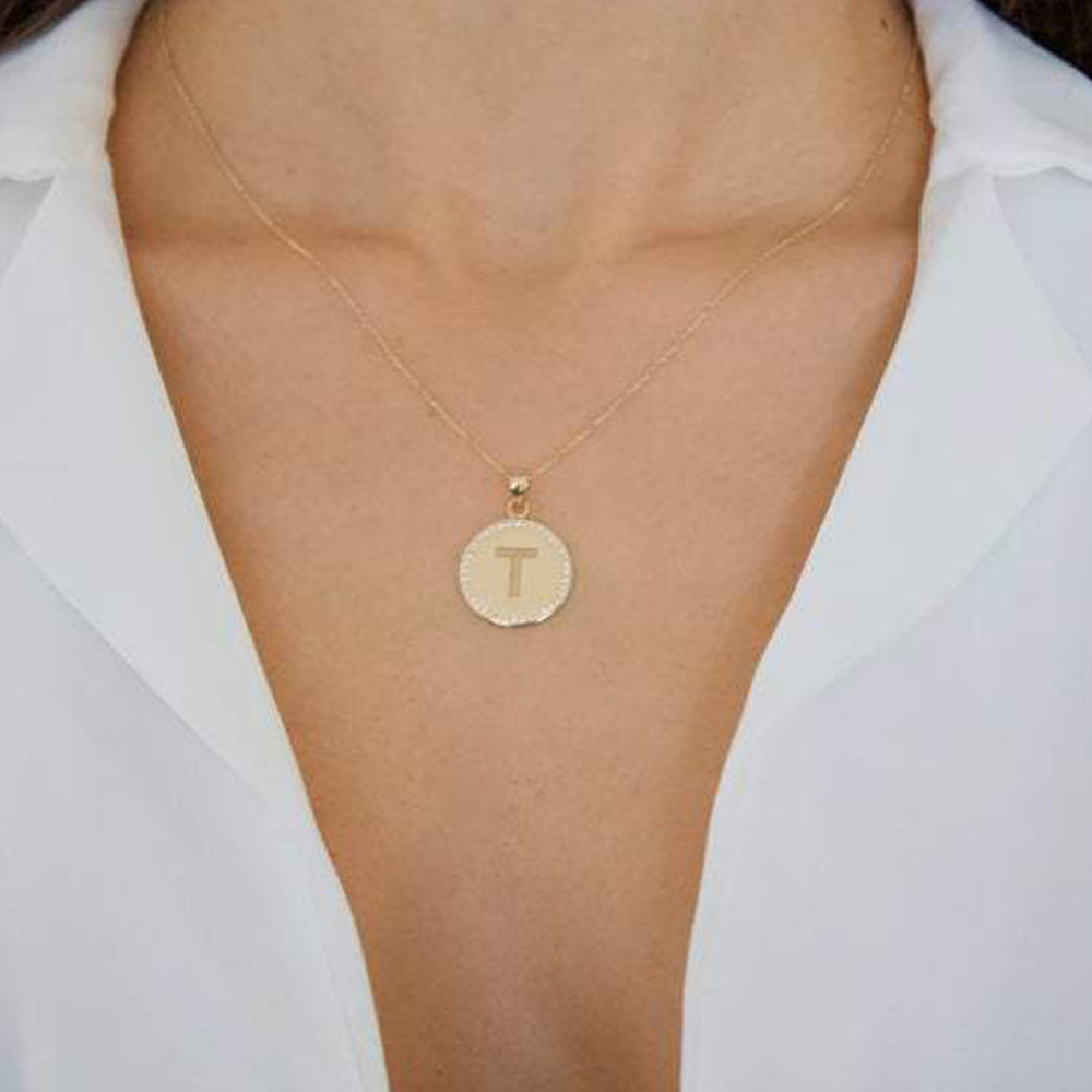Coin Initial Necklace