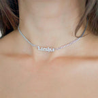 14k Solid Gold Gothic Name Necklace