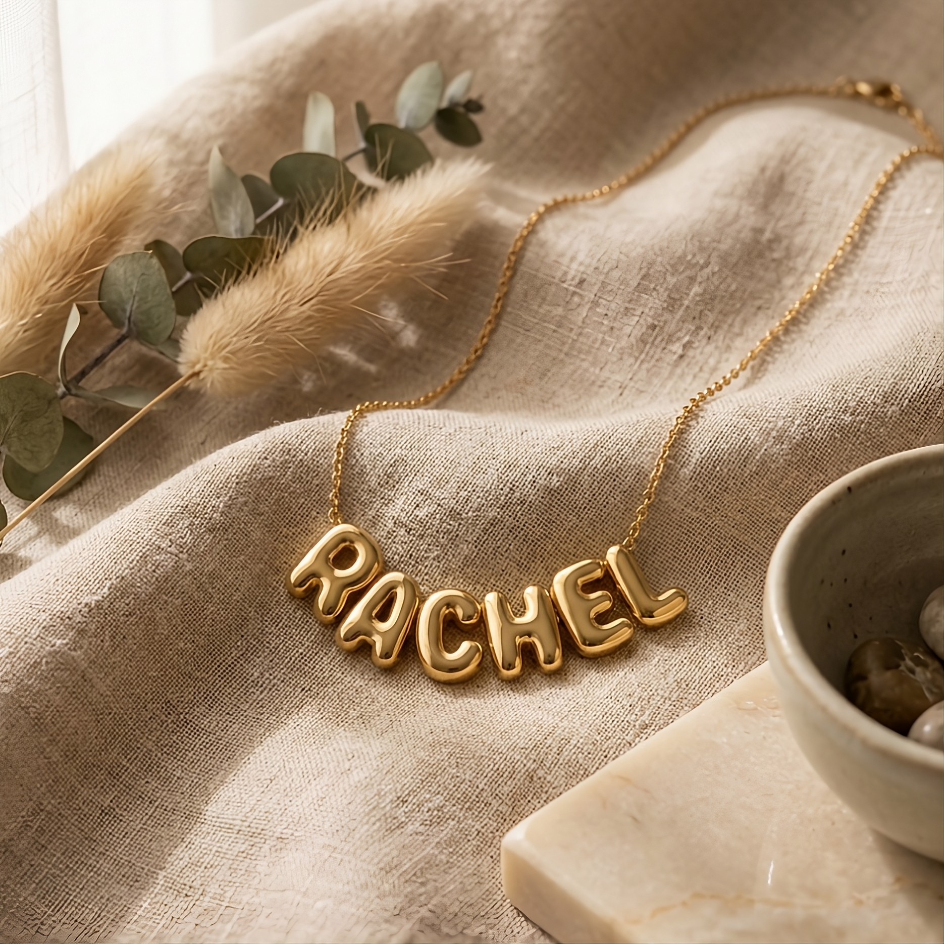 Balloon Initial Name Necklace