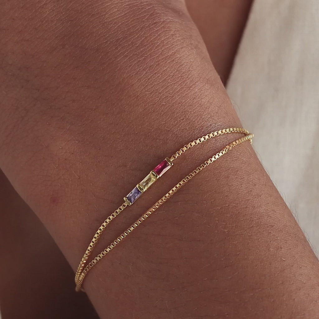 Baguette Birthstone Bracelet