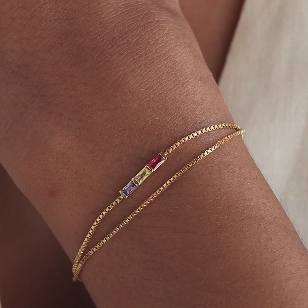 Baguette Birthstone Bracelet