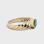Round Green Stone Ring