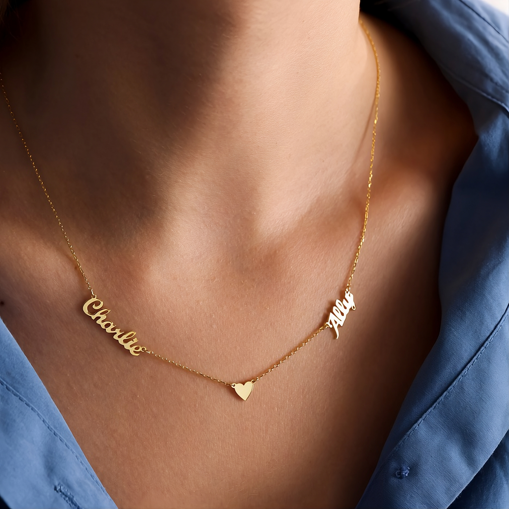 Two Names Heart Necklace