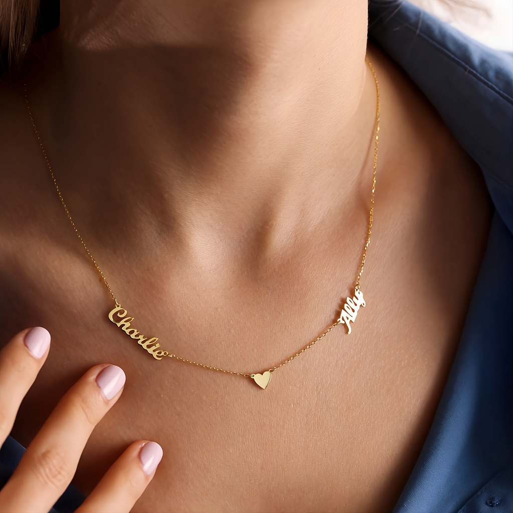 Two Names Heart Necklace