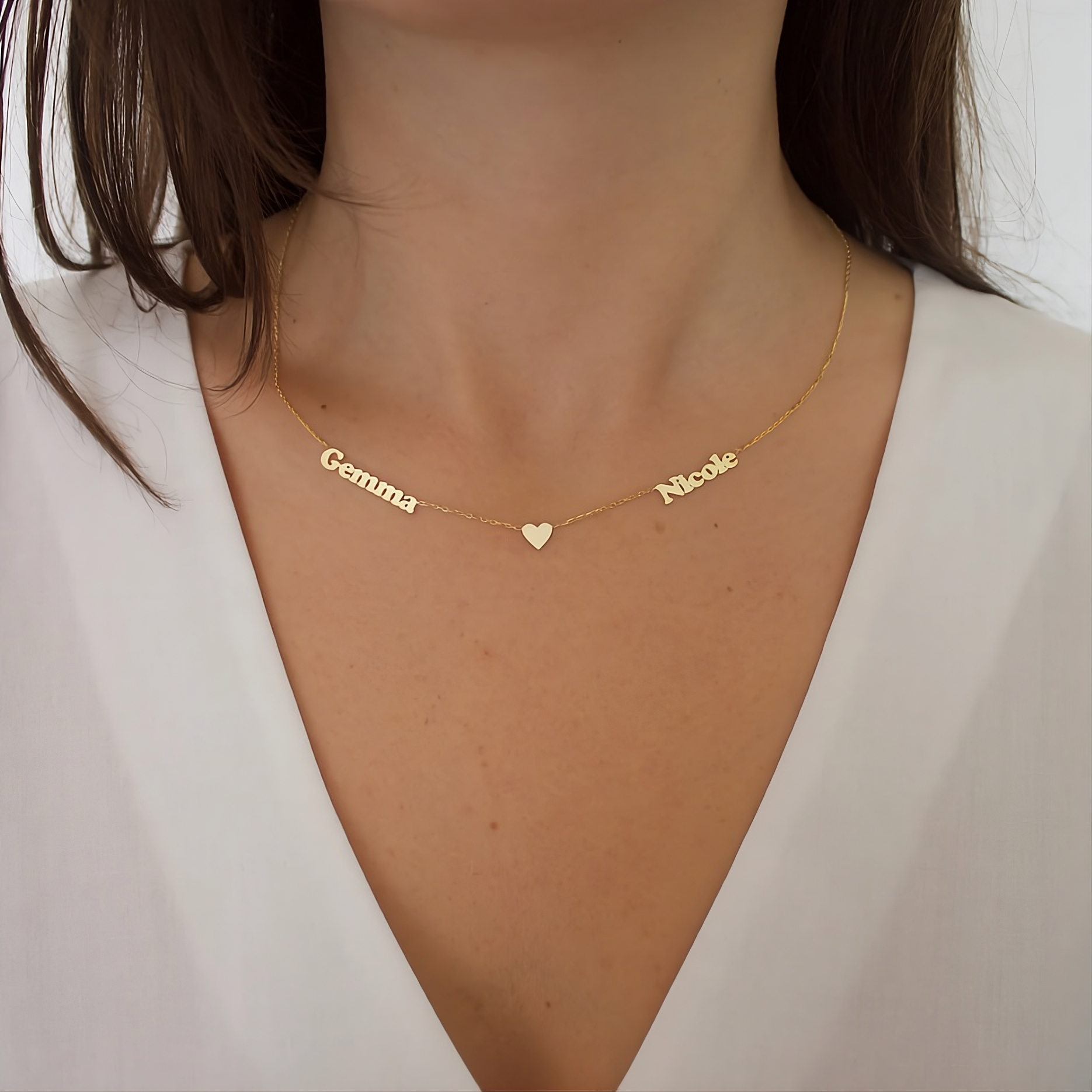 Two Names Heart Necklace
