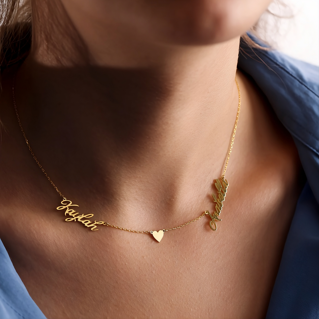 Two Names Heart Necklace