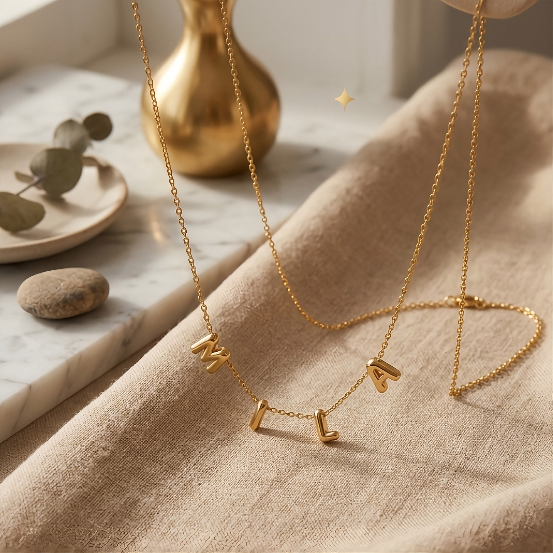 Bubble Letter Initial Pendant