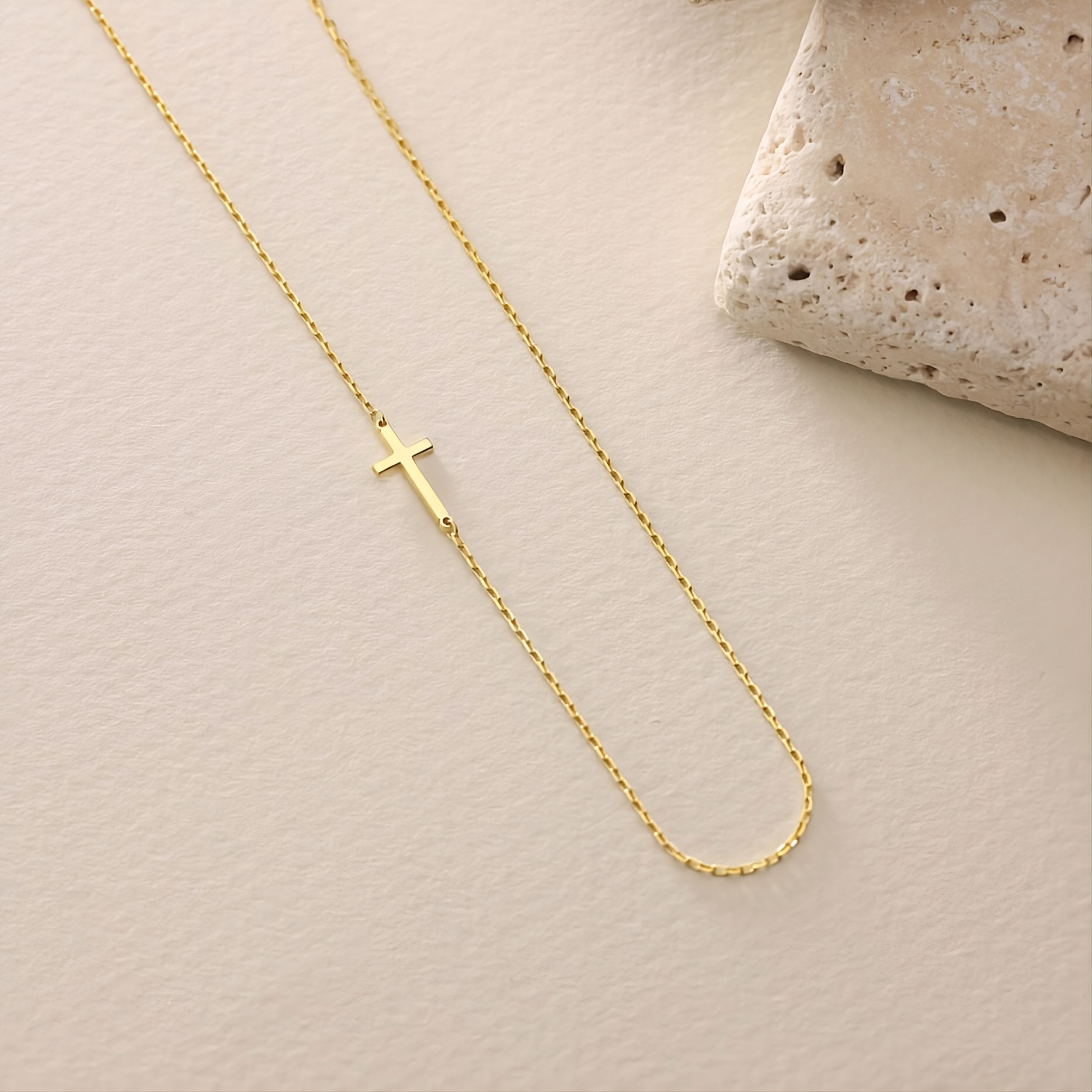 Sideways Cross Necklace