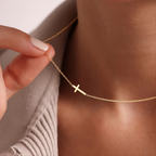 Sideways Cross Necklace