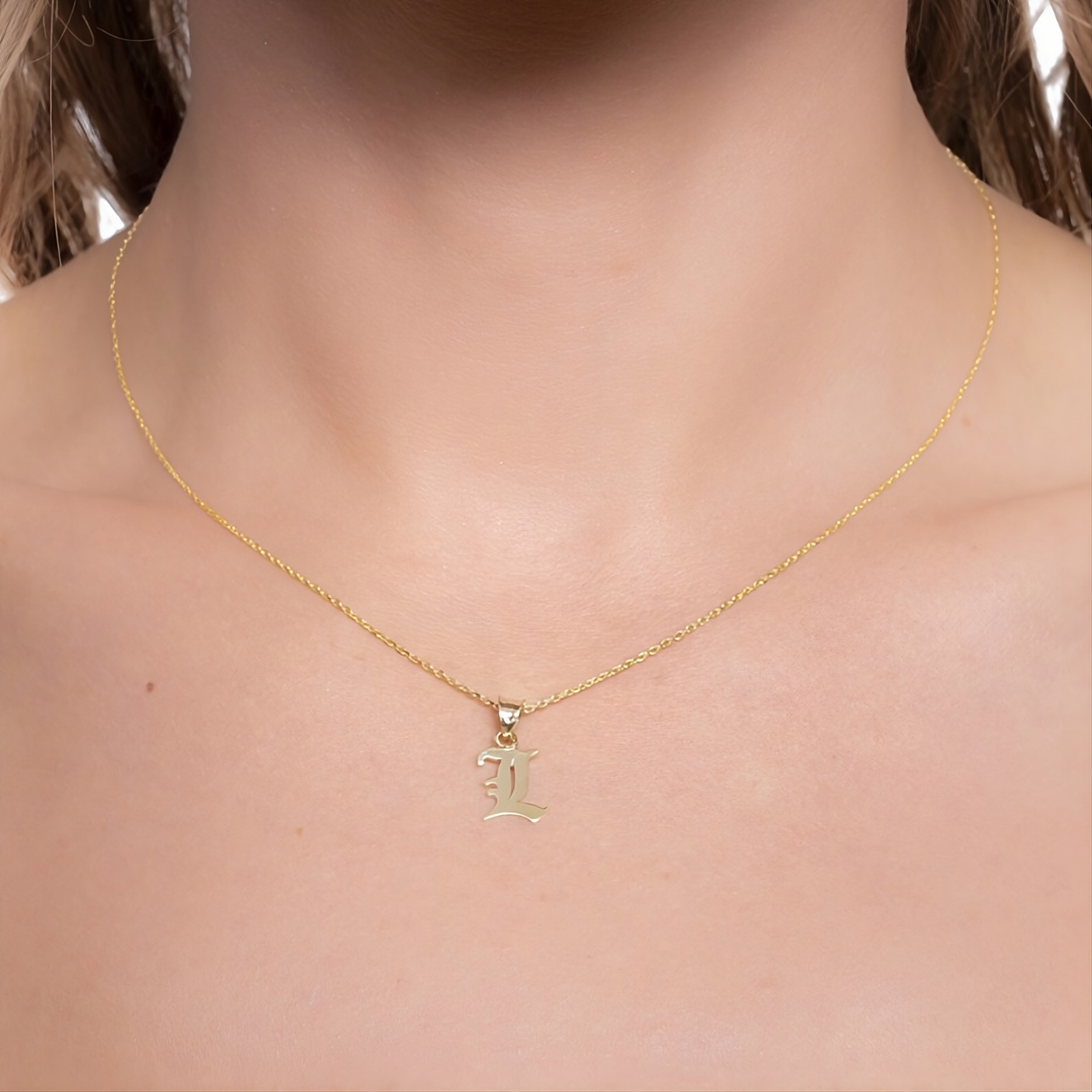 Gothic Initial Necklace