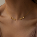 14k Solid Gold Two Name Necklace