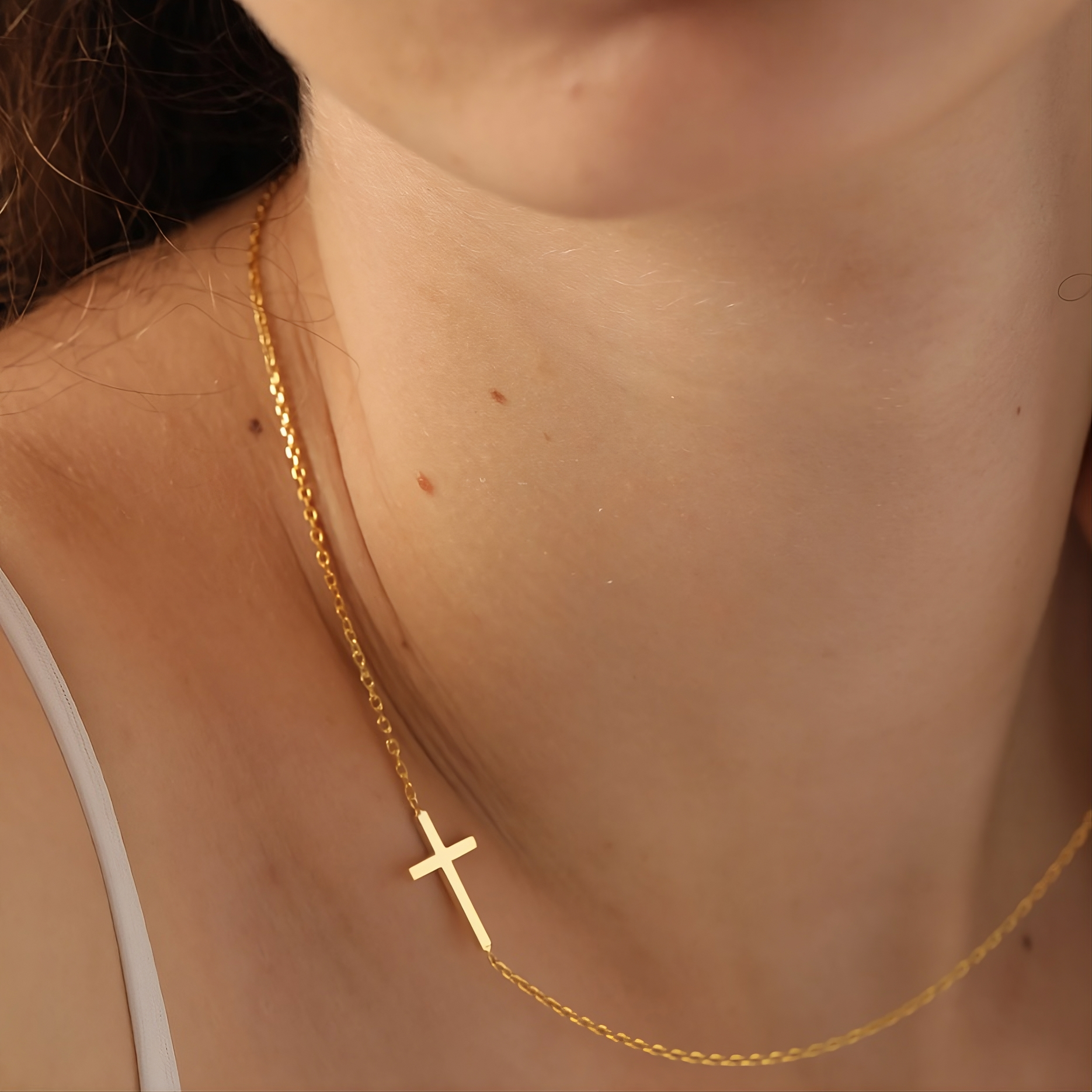 Sideways Cross Necklace