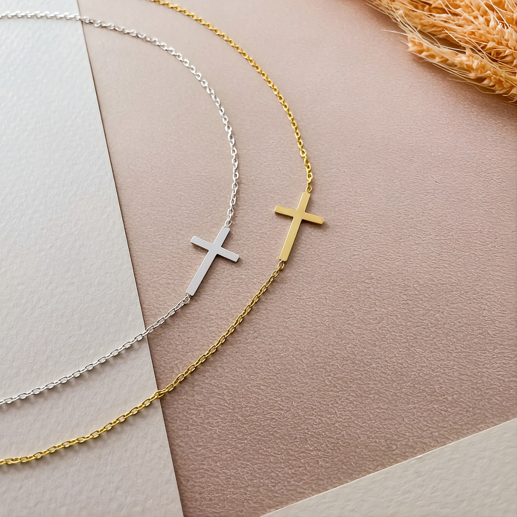 Sideways Cross Necklace