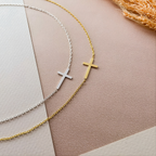 Sideways Cross Necklace