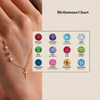Birthstones Cross Necklace