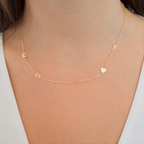 Sideways Initial Birthstone Necklace