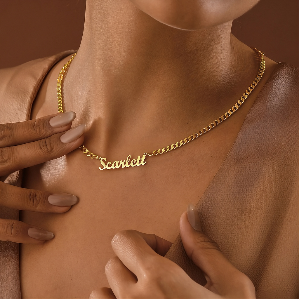 Custom Name Necklace w/ Cuban Chain