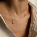 14k Solid Gold Sideways Initial Necklace