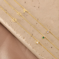 Sideways Initial Birthstone Necklace