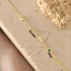 Sideways Initial Birthstone Necklace