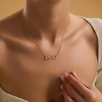 Name Necklace with CZ Stone