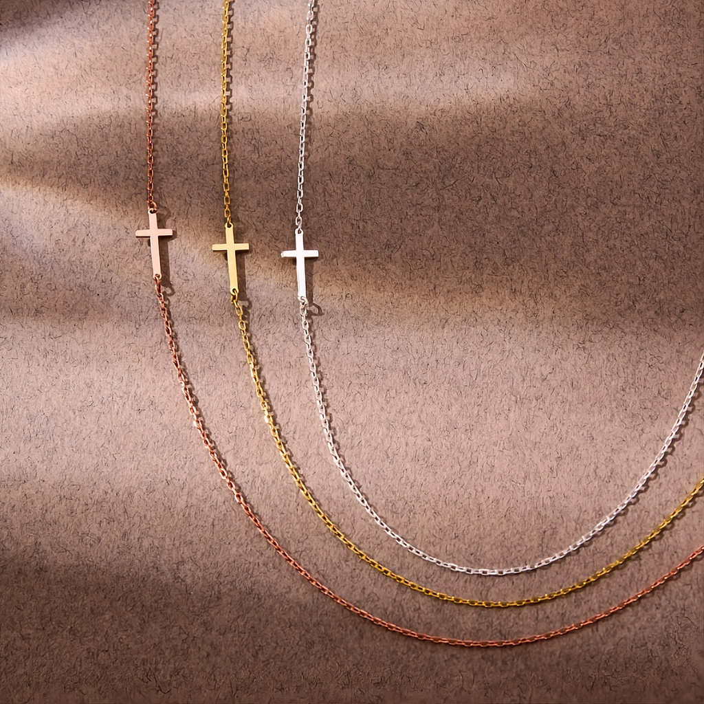 Sideways Cross Necklace