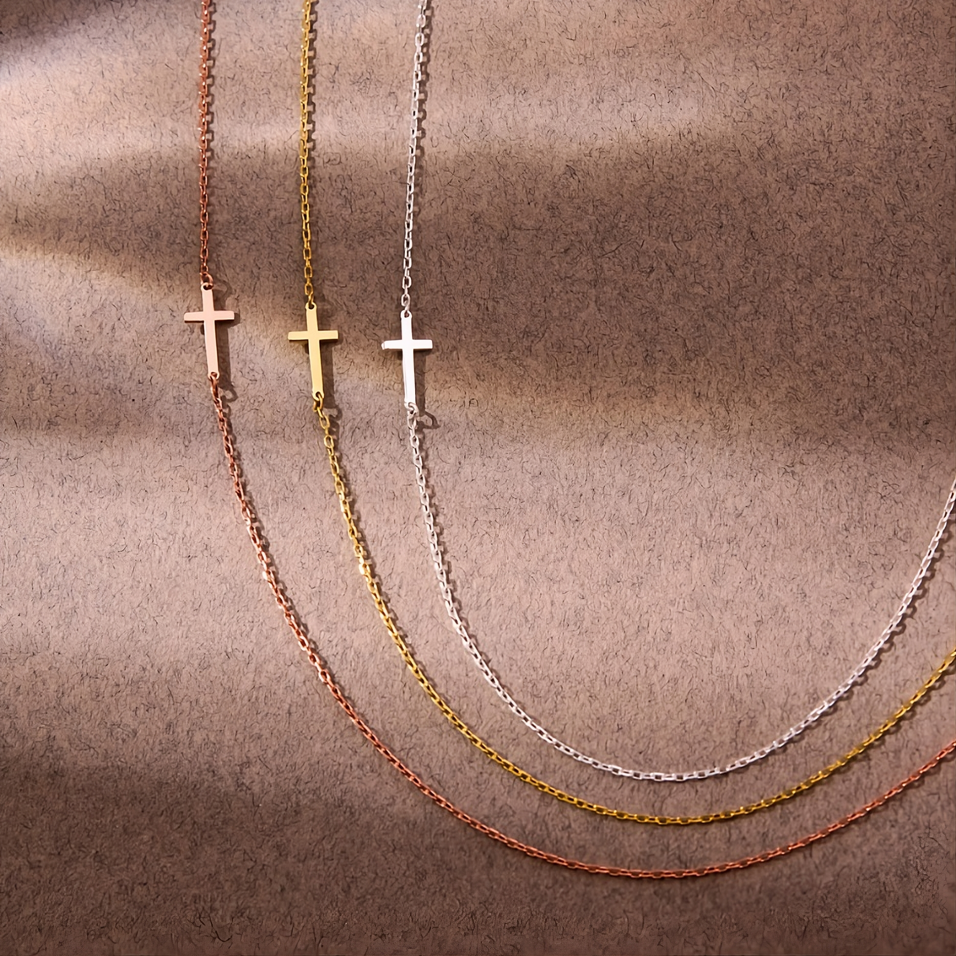 Sideways Cross Necklace
